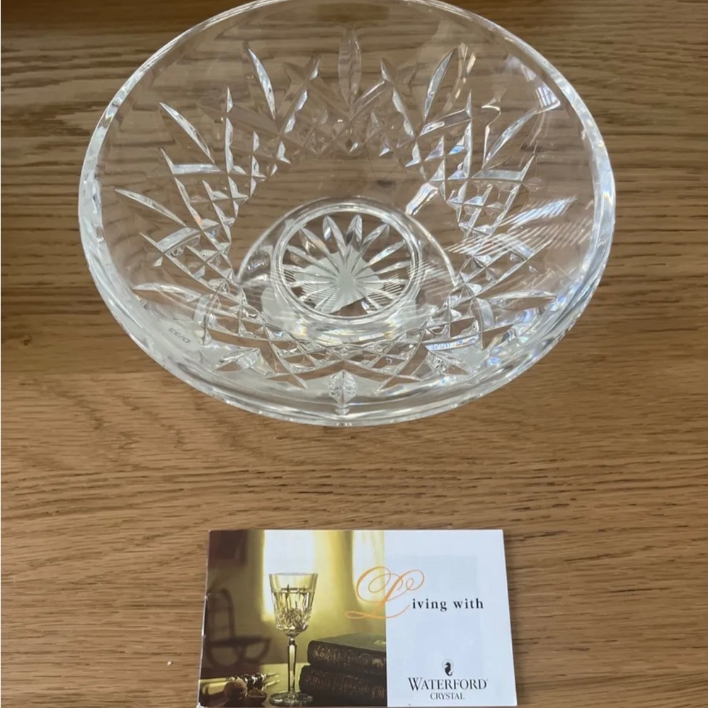Waterford Crystal Glenmede Footed Bowl Made Slovenia Clear Glass Wedding New